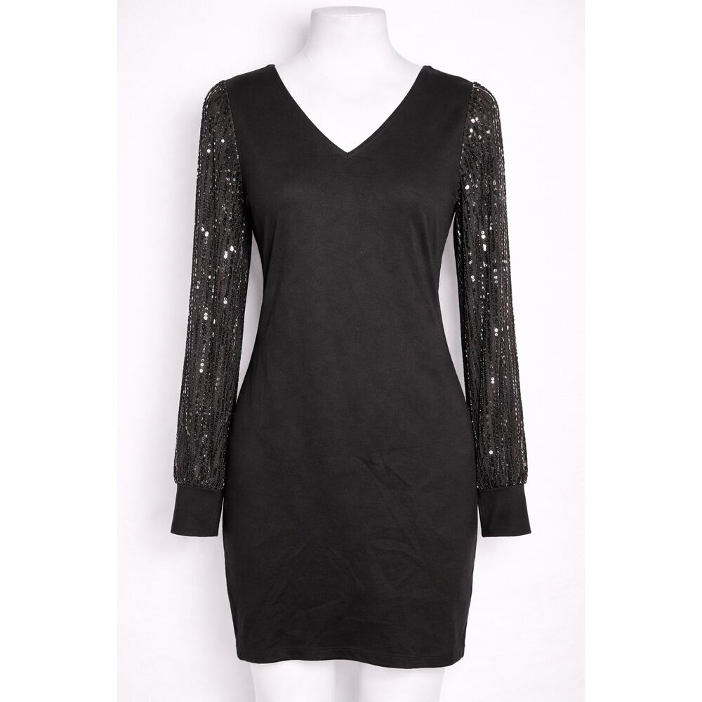 Jingle Belles by Kim Gravel‎ Sequin Sleeve V Neck Dress Womens XXSP